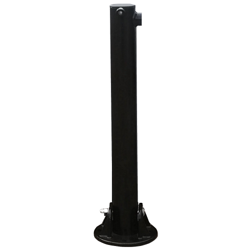 New Bollards Limited Fold Down Black Steel Key Operated Round Post